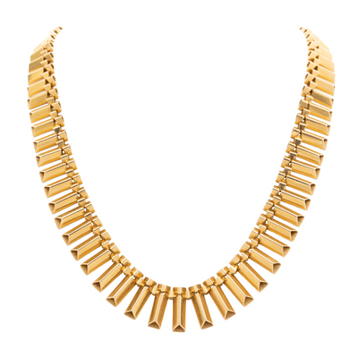 RETRO UNIQUE GOLD NECKLACE c.1940s