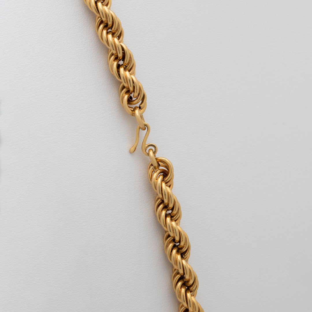 18K Gold Rope Chain Necklace | Yellow Gold Rope Chain – STEPHANIE